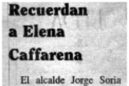 Recuerdan a Elena Caffarena.