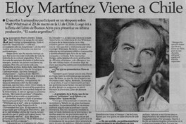Eloy Martínez viene a Chile Eloy Martínez viene a Chile