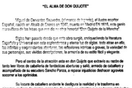 "El Alma de Don Quijote". "El Alma de Don Quijote".