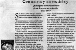 Cien autoras y autores de hoy Cien autoras y autores de hoy