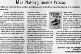 Más Platón y menos Prozac Más Platón y menos Prozac