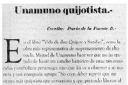 Unamuno quijotista Unamuno quijotista