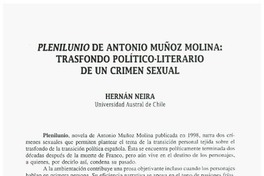 Plenilunio de Antonio Muñoz Molina: Trasfondo político-literario de un crimen sexual Plenilunio de Antonio Muñoz Molina: Trasfondo político-literario de un crimen sexual