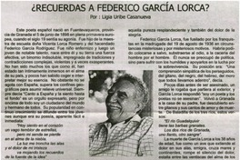 ¿Recuerdas a Federico García Lorcas? ¿Recuerdas a Federico García Lorcas?