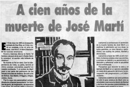 A cien años de la muerte de José Martí A cien años de la muerte de José Martí
