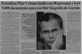 Periodista Pilar Urbano habló con 48 personas y leyó 9.000 documentos para escribir biografía de Garzón. Periodista Pilar Urbano habló con 48 personas y leyó 9.000 documentos para escribir biografía de Garzón.