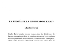 La Teoría de la libertad de Kant La Teoría de la libertad de Kant