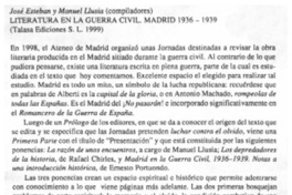 Literatura en la guerra civil Literatura en la guerra civil