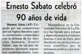 Ernesto Sábato celebró 90 años de vida. Ernesto Sábato celebró 90 años de vida.