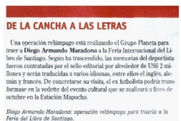 De la cancha a las letras.