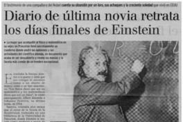 Diario de última novia retrata los días finales de Einstein Diario de última novia retrata los días finales de Einstein