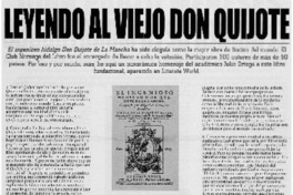 Leyendo al viejo don Quijote Leyendo al viejo don Quijote