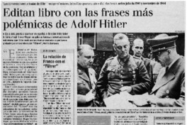 Editan libro con las frases más polémicas de Adolf Hitler Editan libro con las frases más polémicas de Adolf Hitler