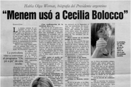 Menem usó a Cecilia Bolocco" Menem usó a Cecilia Bolocco"
