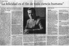 La felicidad es el fin de toda ciencia humana" La felicidad es el fin de toda ciencia humana"