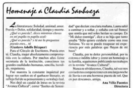 Homenaje a Claudia Sanhueza Homenaje a Claudia Sanhueza