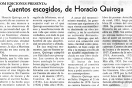 Cuentos escogidos, de Horacio Quiroga. Cuentos escogidos, de Horacio Quiroga.