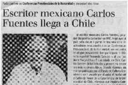 Escritor mexicano Carlos Fuentes llega a Chile Escritor mexicano Carlos Fuentes llega a Chile