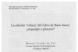 La edición "crítica" del libro buen alor, ¿arquetipo o proceso?. La edición "crítica" del libro buen alor, ¿arquetipo o proceso?.