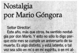 Nostalgia por Mario Góngora Nostalgia por Mario Góngora