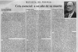 Cela esencial: a un año de su muerte Cela esencial: a un año de su muerte