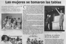 Las mujeres se toamron las tablas Las mujeres se toamron las tablas