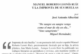 Manuel Roberto Leonís Ruíz y la impronta de sus huellas Manuel Roberto Leonís Ruíz y la impronta de sus huellas