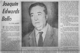 Joaquín Edwards Bello Joaquín Edwards Bello