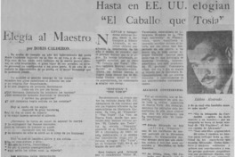 Hasta en EE.UU. elogian "El caballo que tosía" Hasta en EE.UU. elogian "El caballo que tosía"