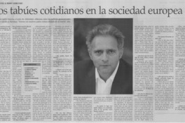 Los tabúes cotidianos en la sociedad europea Los tabúes cotidianos en la sociedad europea