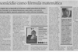 El homicidio como fórmula matemática