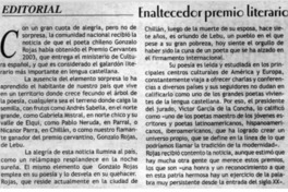 Enaltecedor premio literario. Enaltecedor premio literario.