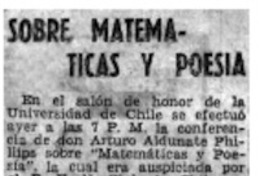 Sobre matemáticas y poesía. Sobre matemáticas y poesía.