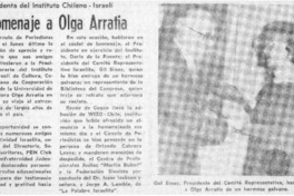 Homenaje a Olga Arratia. Homenaje a Olga Arratia.