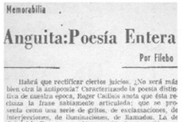 Anguita, Poesía entera Anguita, Poesía entera