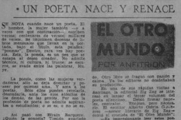 Un poeta nace y renace. Un poeta nace y renace.