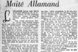 Maité Allamand. Maité Allamand.