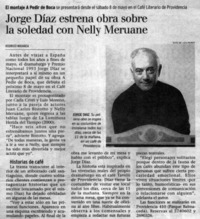Jorge Díaz estrena obra sobre la soledad con Nelly Meruane