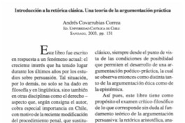 Introducción a la retórica clásica, una teoría de la argumentación práctica