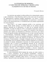 Las pesquisas de Heredia, un discurso de añoranza y desencanto (a propósito de Los siete hijos de Simenón) Las pesquisas de Heredia, un discurso de añoranza y desencanto (a propósito de Los siete hijos de Simenón)