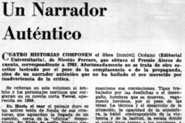 Un narrador auténtico Un narrador auténtico