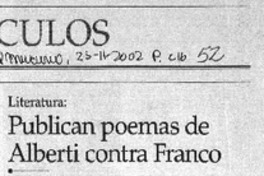 Publican poemas de Alberti contra Franco.