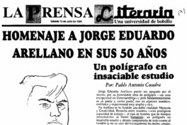 Homenaje a Jorge Eduardo Arellano en sus 50 años Homenaje a Jorge Eduardo Arellano en sus 50 años