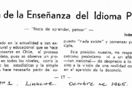 Acerca de la enseñanza del idioma patrio. Acerca de la enseñanza del idioma patrio.