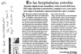 En las hospitalarias estrofas En las hospitalarias estrofas