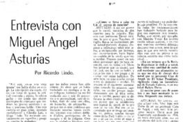 Entrevista con Miguel Angel Asturias Entrevista con Miguel Angel Asturias