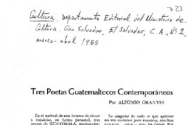 Tres poetas guatemaltecos contemporáneos Tres poetas guatemaltecos contemporáneos