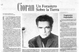 Cioran, un forastero sobre la tierra