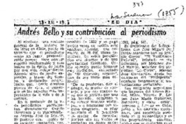 Andrés Bello y su contribución al periodismo Andrés Bello y su contribución al periodismo