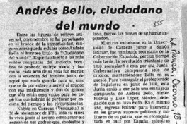 Andrés Bello, ciudadano del mundo Andrés Bello, ciudadano del mundo
